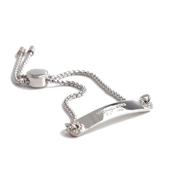 Michael Kors Pave Silver Plaque Slider Bracelet - Picture 1 of 12